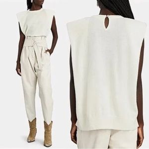 Ronny Kobo‎ Jaitlin Cap Sleeve Crew Neck Womens Sweater Ivory medium NWT 6092